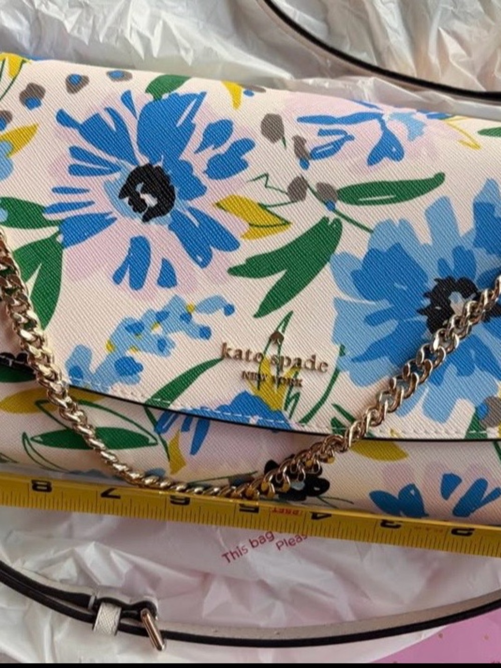 #687 kate spade Floral Blue & Green Wristlet. NWT